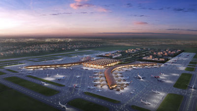 The layout of the Fosters+Partners terminal building is inspired by the traditional Cambodian headdress.