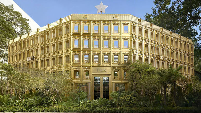Dior Gold House in Bangkok offers an immersive experience with a golden façade, exclusive collections, Thai art, and Café Dior by Michelin-starred chef Mauro Colagreco.