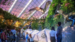 Jurassic World: The Experience is an immersive walk-through attraction in Singapore’s Cloud Forest, featuring life-sized dinosaurs, interactive zones, and educational exhibits for all ages.