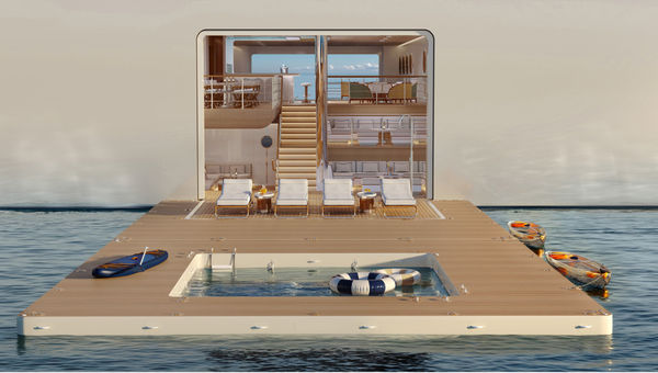 The yacht’s transverse marina spans both sides with retractable platforms, offering sea-level access for watersports, wellness, dining, and exploration during dedicated “Marina Days” at anchor. The yacht’s transverse marina spans both sides with retractable platforms, offering sea-level access for watersports, wellness, dining, and exploration during dedicated “Marina Days” at anchor.